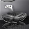 EMKE Lavabo da Appoggio in Vetro Cristallo Ovale 51 x 35 cm,Nero Opaco