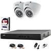 Hikvision DVR con 4 CH & 2 x Sony 1080p Full HD Dome telecamere (bianco) con 2.4 MP CMOS SONY IMX323 Full HD TVI & 3.6 mm Lens 20 m IR 20 m cavi BNC + 1TB hard drive (preinstallato)