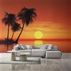 Generico Carta da Parati Tramonto, 500X350cm, Carta da Parati Tessuto Non Tessuto Alberi di Cocco Vista Mare, Camera da Letto Decorazioni Parete Soggiorno Decorazione Cucina Décor D29