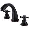 XJTNLB Miscelatore Vintage per Lavabo Bagno Caldo e Freddo Maniglia a Croce 2-Handle Rubinetto Bagno Lavabo Nero Retrò Due Maniglie Tre Fori Rubinetteria per Bagno,A