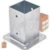 TRIBECCO® Piastra di ancoraggio con manicotto a vite per palo quadrato in legno, palo zincato a caldo manicotto per fissaggio a terra, supporto per recinzioni, piastra di base, 90 x 90 mm