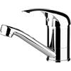 THEMA LUX | Rubinetto Bagno Lavabo - girevole a 360° | Miscelatore Lavabo Bagno in Zinco e Acciaio Inox | Miscelatore Monocomando | Rubinetto Lavandino Bagno a Risparmio d'acqua