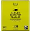 Marks & Spencer M&S English Breakfast Tea 100 bustine di tè Fairtrade Marks & Spencer