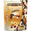 Generico Beauty Mix Snack Mandorle, Anacardi, Cocco, Cranberries, Cioccolato Fondente, Pack 6 x 150g