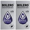 Generico SET 48 BOLERO DA 3 GRAMMI Elderberry Preparato istantaneo polvere solubile in bustine Sticks per Bevande con Stevia e Vitamina C e Senza Zucchero ideale per fitness e diete