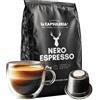 La Capsuleria Caffè NERO ESPRESSO, intenso (100 Capsule) compatibili con Nespresso, 10 Box da 10 Capsule, espresso forte e deciso, gusto avvolgente con note tostate e crema densa e persistente (La Capsuleria)