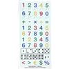 Stactiles Numeri tattili e simboli adesivi - 51 adesivi in rilievo per ciechi e ipovedenti - numeri 0-9 con braille, segni di matematica e immagini cubi - contrasto elevato e resistente all'acqua