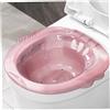 Comebachome Sitz Bath per WC, 39x39 cm in plastica trasparente sopra il WC Sitz Bath, lavabo anti-traboccamento per emorroidi Cura privata postpartum (Rosa)