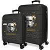 Reebok Joumma Star Wars Storm Trooper Set di Valigie Nero 55/68 cm Rigido ABS Chiusura TSA 111L 6.5kg 4 Doppie Ruote