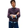 Tommy Hilfiger Uomo Pullover Essential Cotton con Scollo Rotondo, Multicolore (Deep Burgundy/Petrol Blue Htr), XXL