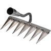 Smileshiney Rastrello Per Diserbo - 32mm Rastrello Giardino In Acciaio Al Carbonio,Rastrello Per Foglie,Zappa Diserbo Rastrello,Rastrello Diserbo,zappa Per Erbacce Allentamento/Semina, 7 Denti (senza Bastone)