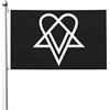 FJQWKLF Bandiera Heartagram 9,1 x 1,5 m, decorazione per esterni, bandiera da cortile con occhielli