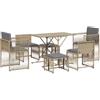 vidaXL Set da Pranzo da Giardino 7 pz con Cuscini Beige in Polyrattan, Set da Pranzo, Set per Esterni, Set mobili da Esterno, Set da Giardino