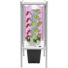 Desnysmf Kit di coltivazione idroponica verticale da giardino, a 6 strati, con pompa dell'acqua e serbatoio dell'acqua da 2,64 Gal, 39 x 39 x 97 cm, grigio