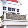 BAKAJI Telo Copertura Frangivista Frangivento per Ringhiera Protezione Balcone Dimensione 600 x 90 cm in Tessuto PVC Aggancio ad Occhielli Corda 24mt Inclusa (Pietra)