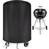 Generico Copertura per barbecue, 500D Oxford resistente alle intemperie rotonda compatta barbecue resistente impermeabile copertura per barbecue griglia a carbone，Copertura impermeabile per barbecue Weber