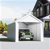 UISEBRT Garage da 3 x 6 m - Carport, tettoia per garage e tettoia di stoccaggio in uno - Rifugio e tettoia in vimini con telo in polietilene resistente, telaio in acciaio, rinforzo del tetto e del