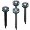 Viccioo 4 Pezzi Scaccia Talpe Solare, Repellente Solare per Talpe, Ultrasuoni Solare per Talpe con LED per Giardino Anti-Talpe, arvicola, Gopher, Topi e ratti,Serpenti