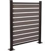 Mendler Pannello base recinzione fendivista bidoni box rifiuti HWC-K57 alluminio aspetto legno 130x110x6cm grigio