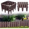Aufun Bordura per prato in plastica 2,8m, da giardino effetto legno in polipropilene, falciante palizzata decorativa da giardino, 1 elemento LxAxP: 28x24x1 cm, Marrone