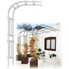 Yidelchon Semiarco Da Giardino In Acciaio Per Varie Piante Rampicanti Pergole E Tralicci Da Giardino Clematide Fiori Frutta Verdura Mezzo Arco Contro Il Muro Facile Da Montare(White,125X267X55cm)