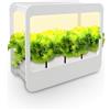 Nutriluce Mini Serra da Interno con Luci LED e Timer Automatico, Ideale per Coltivazione Indoor di Piante Aromatiche e Piccoli Ortaggi, Serra per Orto Intelligente, Idea Regalo Green (Miniserra+Vasi)