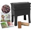 WormBox Vermicompostaggio Worm Café, 2 vassoi I 250g di Vermi Lombrichi / 500 pz. I Kit Completo I Grande capacità 64 litri