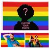 DBLXYAN Bandiera americana personalizzata 60 x 90 cm | Design personalizzato per dormitori, camere da letto, club, concerti, bar | La tua immagine divertente arazzo poster decorazione (bandiera arcobaleno)