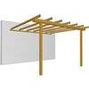 LOSA Pergola addosata in Legno di Pino da Giardino Esterno Modello PERGOLA ADDOSSATA 240x300