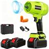 customty Soffiatore professionale senza fili, 1000 g, 48.000 giri/min, con 2 batterie, ultra leggero, per rimuovere la neve e il prato (2 batterie)