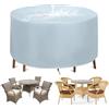 TYYHTJ Rotondo Copertura per Mobili da Giardino, Telo Oxford 420D Copri Tavolo Esterno Impermeabile Anti-UV, Coperture Arredo Giardino per Giardino Tavolo e Sedie Rotonda Mobilia (Grigio, Ø50x20cm)