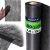 KADAX Telo pacciamatura Anti Erbacce 1,6 x 15 m - 50 g/m² Nero in Polipropilene - per aiuole e orto - Permeabile all'Acqua per irrigazione Senza ristagni