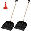 KOTARBAU® Set di 2 Pale da neve per auto 47 cm con manico in legno 137 cm + raschietto per ghiaccio auto Set di pala da neve per auto per la rimozione della neve grattacielo auto con labbro in gomma
