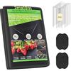 Dripex Telo Pacciamatura 2mx10m con 50 Picchetti, 100g/m² Telo Anti Erbacce per Orto, Giardino, Permeabile all'Acqu, Stabilizzazione UV, Barriera per Erbaccia