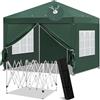 Laneetal Gazebo da Giardino con Pareti Laterali Pergola 3x3m Verde | UPF 50+ UV, impermeabile, altezza regolabile, stabile, 4 pareti, Spiaggia