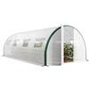 Outsunny Serra a Tunnel 6x3 m con 2 Porte con Cerniera e 8 Finestre, Serra per Orto in PE, Acciaio Zincato e Poliestere, Bianco e Verde