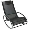 Outsunny Sdraio da Giardino Zero Gravity, Sedia a Dondolo Ergonomica con Cuscino e Tessuto Traspirante per Interno ed Esterno, Nera, 105x62x88 cm