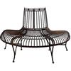 aubaho Giardino Panca Albero panchina Stile Antico Ferro Metallo Marrone Parco 134cm