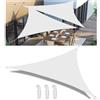 Woace Vela Ombreggiante Triangolare con Anello D Corda Vela Ombreggiante Impermeabile Tenda a Vela Protezione UV 98% Telone Ombreggiante per Esterno Giardino Terrazzo Balcone Bianco 2.5x2.5x3.6M