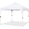 Yaheetech Gazebo da Giardino 3 x 3 M Tendone Pieghevole Impermeabile in Ferro Tela Oxford con Paletti/Corde per Spiaggia/Uso Commerciale/Patio Bianco
