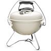 Weber Barbecue a Carbone Smokey Premium/Design Portatile, Coperchio e braciere smaltati in Porcellana, Superficie di Cottura di 37 cm, Maniglia Tuck-N-Carry, Avorio