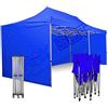 RAY BOT. Gazebo 3x6 pieghevole con telaio in alluminio e gambo da 45mm. Tessuti impermeabili line per uso professionale (Con Teli Laterali, Blu)