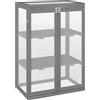 Outsunny Mini serra da giardino 3 livelli dim. 76 x 47 x 110 h cm doppia porta tetto apribile legno abete laccato policarbonato