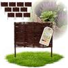 Floranica 10 pezzi Recinzione in vimini 60 cm x 60 cm - Staccionata da giardino intrecciata Palizzata Recinzione naturale Bordo aiuola