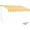 Paluplus Tenda da Sole a Avvolgibile Barra Quadra, Misura 400x300 cm, Braccia estensibili, inclinazione 35 Gradi, Telo Resistente 280 g/m², per Balcone e Terrazzo -1817F -29 (Rigato Giallo e Bianco)