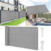 SUNLIMEI Tenda a Vela 35 x 550 cm Telo per Ringhiera Balcone HDPE Frangivento Protezione UV con Corda, Facile da Installare per Balcone Giardino Terrazza, Grigio Chiaro