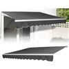 LZQ Tenda da sole a morsetto, per balcone, sole, con braccio articolato, protezione solare, impermeabile, antipolvere, regolabile in altezza, grigio scuro (grigio scuro, 2,5 x 2 m)
