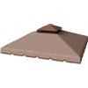 Outsunny Tetto di ricambio per gazebo, 3x3 m, copertura di ricambio con doppio tetto, 8 fori di drenaggio e protezione UPF 30+, SOLO telo di ricambio per gazebo, color cachi