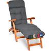 Beautissu Cuscino Sdraio da Esterno 200x50x8cm Flair DC - Extra Comfort Imbottito Cuscino per Sedia a Sdraio a Dondolo e Poltrone da Giardino - Antracite