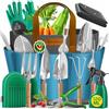 KESSER® Set di attrezzi da giardino, 10 pezzi, con manici ergonomici in legno, con custodia impermeabile in materiale Oxford 600D, ginocchiere, tappetino per piante, bottiglia spray, forbici da